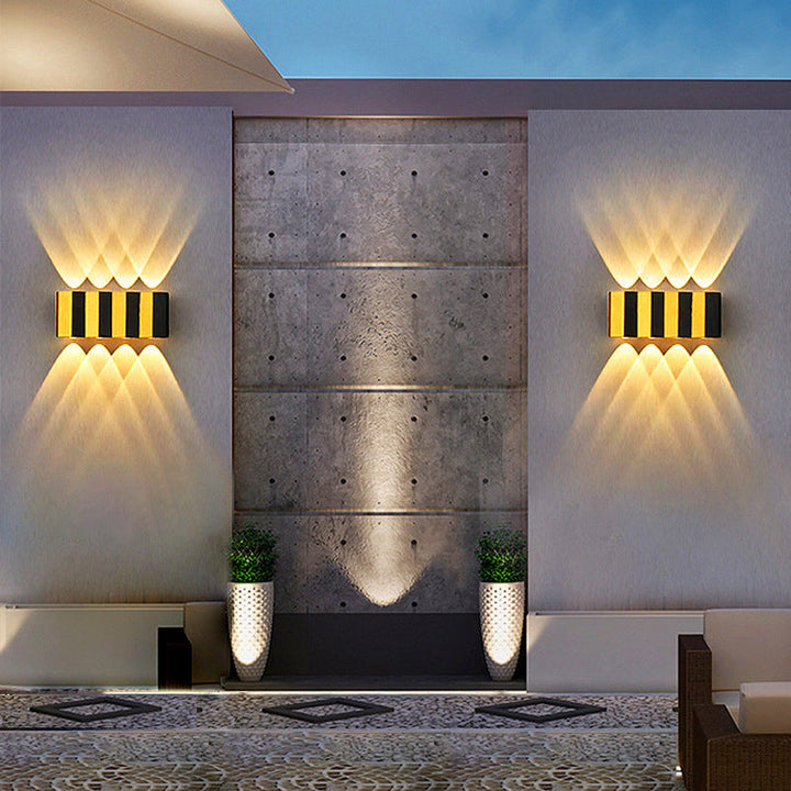 Modern Simplicity Waterproof Aluminum Rectangular Bent Up And Down LED Wall Sconce Lamp For Outdoor Patio | Bowlift