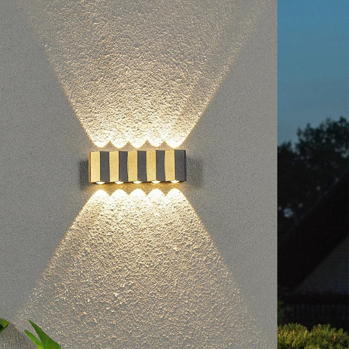Modern Simplicity Waterproof Aluminum Rectangular Bent Up And Down LED Wall Sconce Lamp For Outdoor Patio | Bowlift