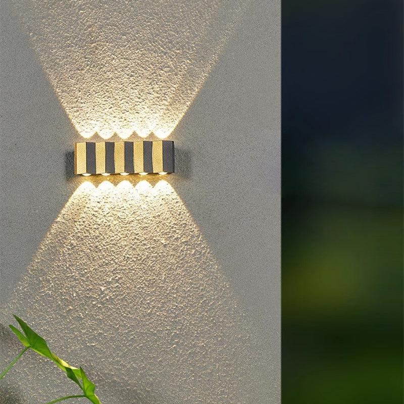 Modern Simplicity Waterproof Aluminum Rectangular Bent Up And Down LED Wall Sconce Lamp For Outdoor Patio | Bowlift