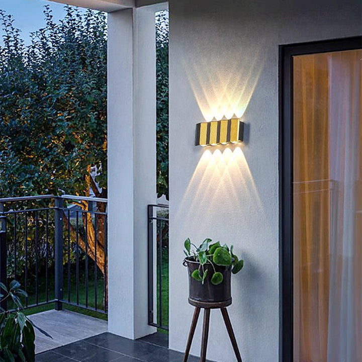 Modern Simplicity Waterproof Aluminum Rectangular Bent Up And Down LED Wall Sconce Lamp For Outdoor Patio | Bowlift