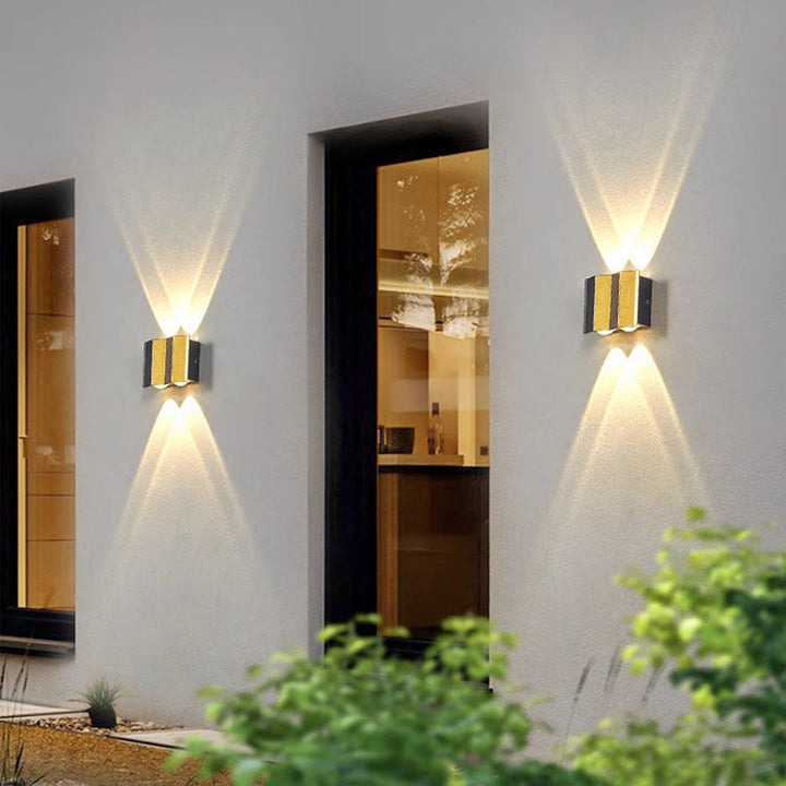 Modern Simplicity Waterproof Aluminum Rectangular Bent Up And Down LED Wall Sconce Lamp For Outdoor Patio | Bowlift