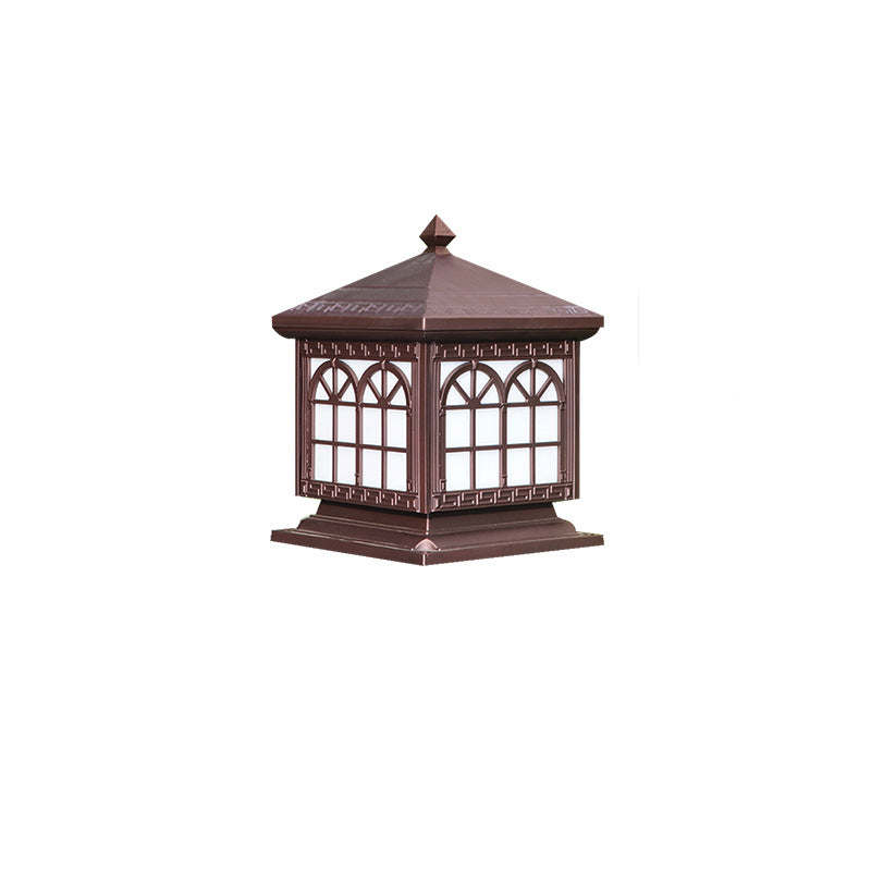 Traditional Chinese Solar Waterproof Aluminum Acrylic Glass Cylinder Lantern LED Landscape Lighting Outdoor Light For Garden | Bowlift