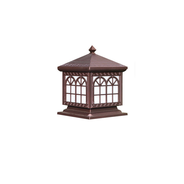 Traditional Chinese Solar Waterproof Aluminum Acrylic Glass Cylinder Lantern LED Landscape Lighting Outdoor Light For Garden | Bowlift