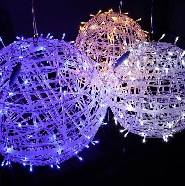 Modern Art Deco Solar Waterproof Weaving Ball Hanging PVC Plastic LED Outdoor Light Landscape Lighting For Garden | Bowlift