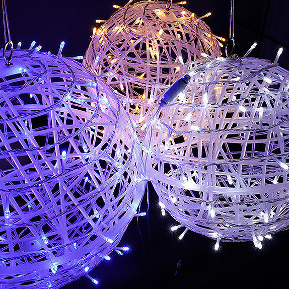 Modern Art Deco Solar Waterproof Weaving Ball Hanging PVC Plastic LED Outdoor Light Landscape Lighting For Garden | Bowlift