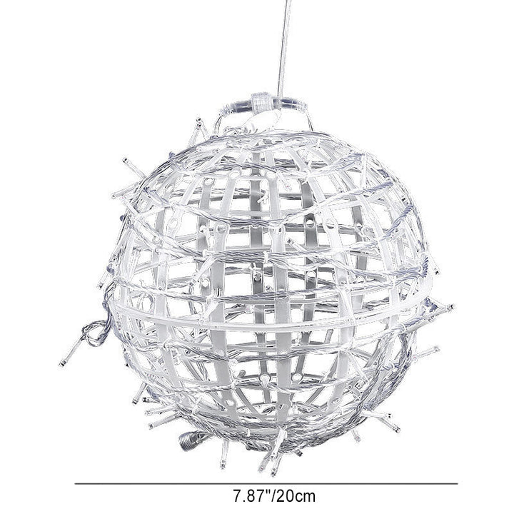 Modern Art Deco Solar Waterproof Weaving Ball Hanging PVC Plastic LED Outdoor Light Landscape Lighting For Garden | Bowlift