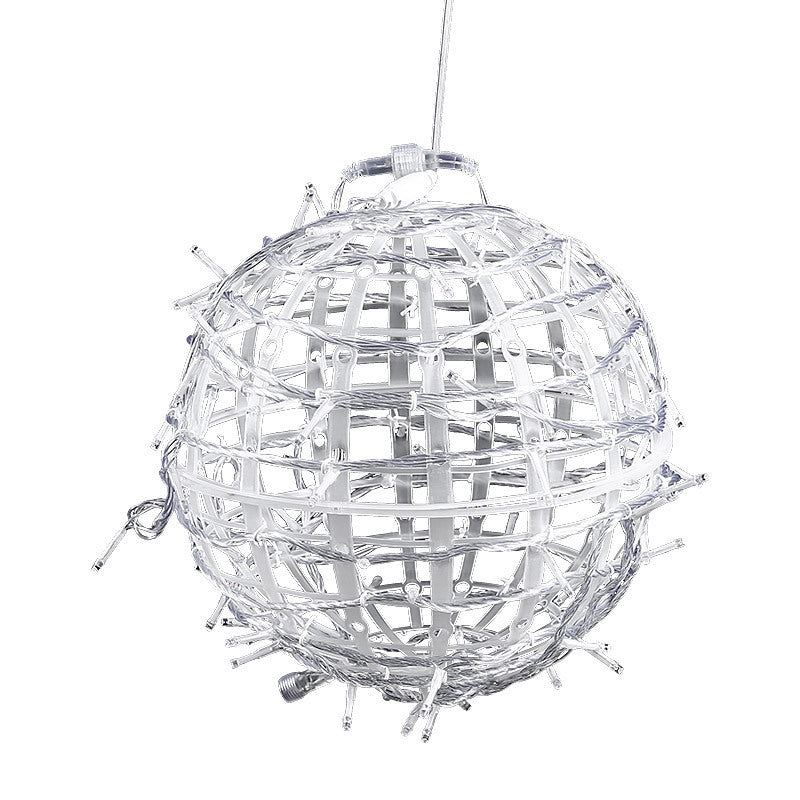 Modern Art Deco Solar Waterproof Weaving Ball Hanging PVC Plastic LED Outdoor Light Landscape Lighting For Garden | Bowlift