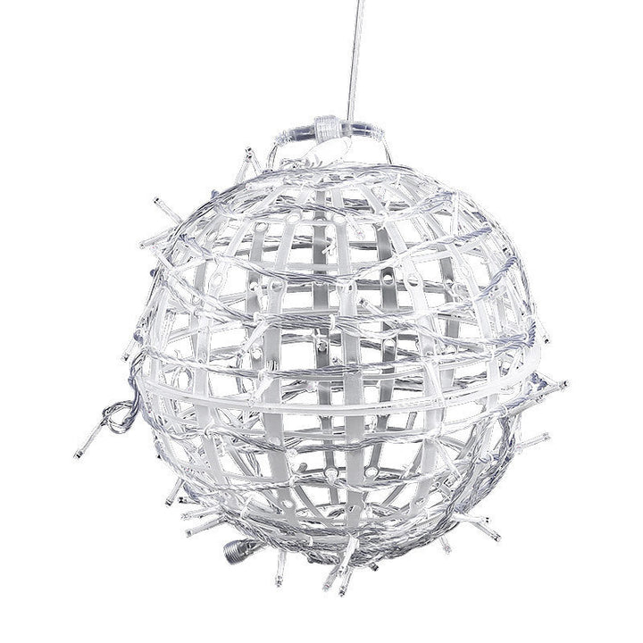 Modern Art Deco Solar Waterproof Weaving Ball Hanging PVC Plastic LED Outdoor Light Landscape Lighting For Garden | Bowlift