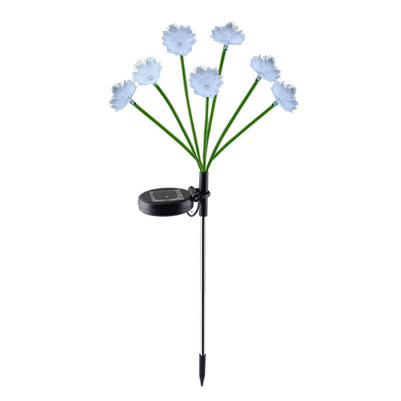 Modern Art Deco Solar Waterproof Stainless Steel Fiber Optic ABS Silica Sakura Mushroom LED Outdoor Light Landscape Lighting For Garden | Bowlift