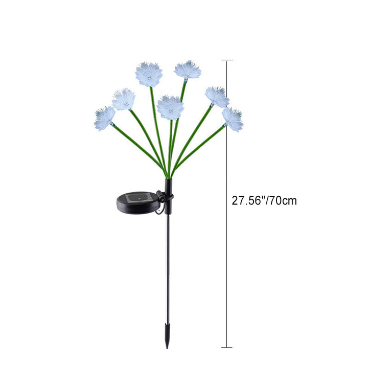 Modern Art Deco Solar Waterproof Stainless Steel Fiber Optic ABS Silica Sakura Mushroom LED Outdoor Light Landscape Lighting For Garden | Bowlift