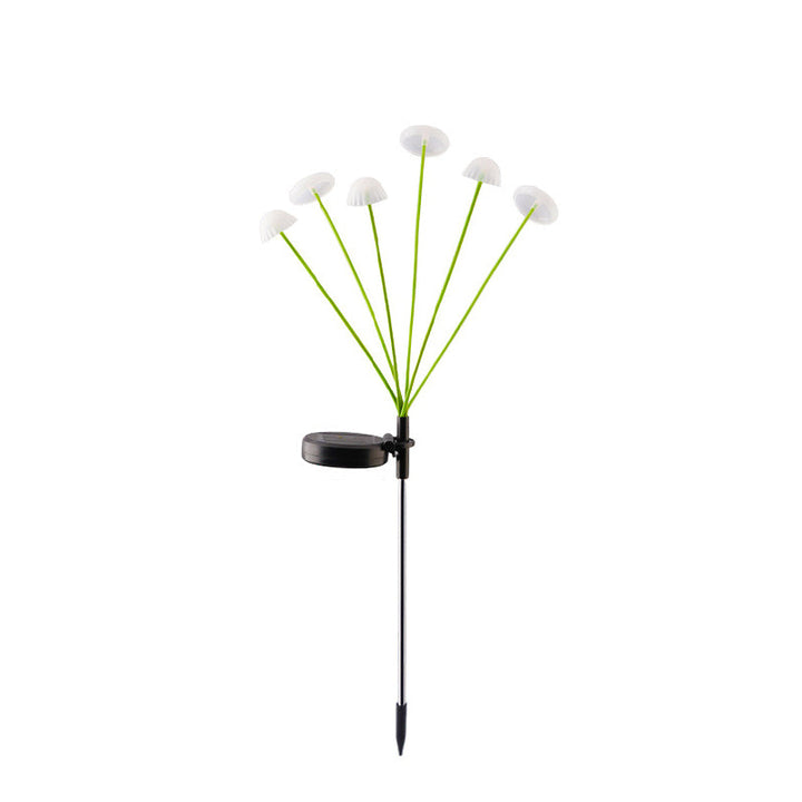 Modern Art Deco Solar Waterproof Stainless Steel Fiber Optic ABS Silica Sakura Mushroom LED Outdoor Light Landscape Lighting For Garden | Bowlift