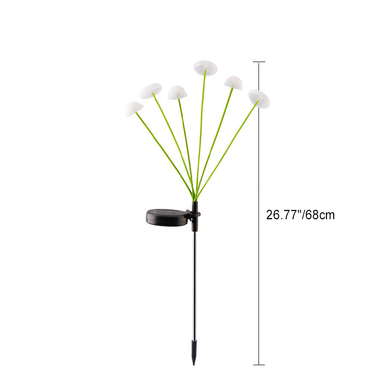 Modern Art Deco Solar Waterproof Stainless Steel Fiber Optic ABS Silica Sakura Mushroom LED Outdoor Light Landscape Lighting For Garden | Bowlift
