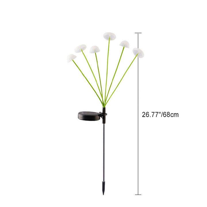 Modern Art Deco Solar Waterproof Stainless Steel Fiber Optic ABS Silica Sakura Mushroom LED Outdoor Light Landscape Lighting For Garden | Bowlift