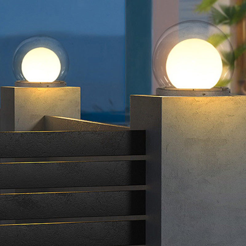 Modern Simplicity Solar Waterproof Stainless Steel PE PMMA Ball Moon 1-Light Outdoor Light For Garden | Bowlift