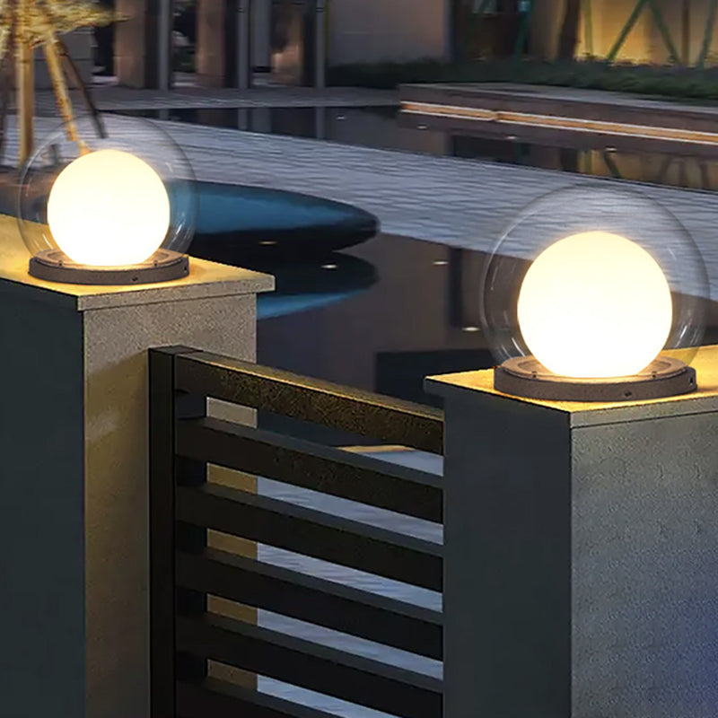 Modern Simplicity Solar Waterproof Stainless Steel PE PMMA Ball Moon 1-Light Outdoor Light For Garden | Bowlift