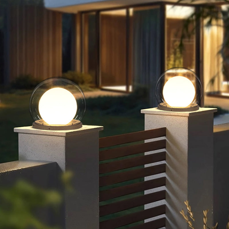Modern Simplicity Solar Waterproof Stainless Steel PE PMMA Ball Moon 1-Light Outdoor Light For Garden | Bowlift
