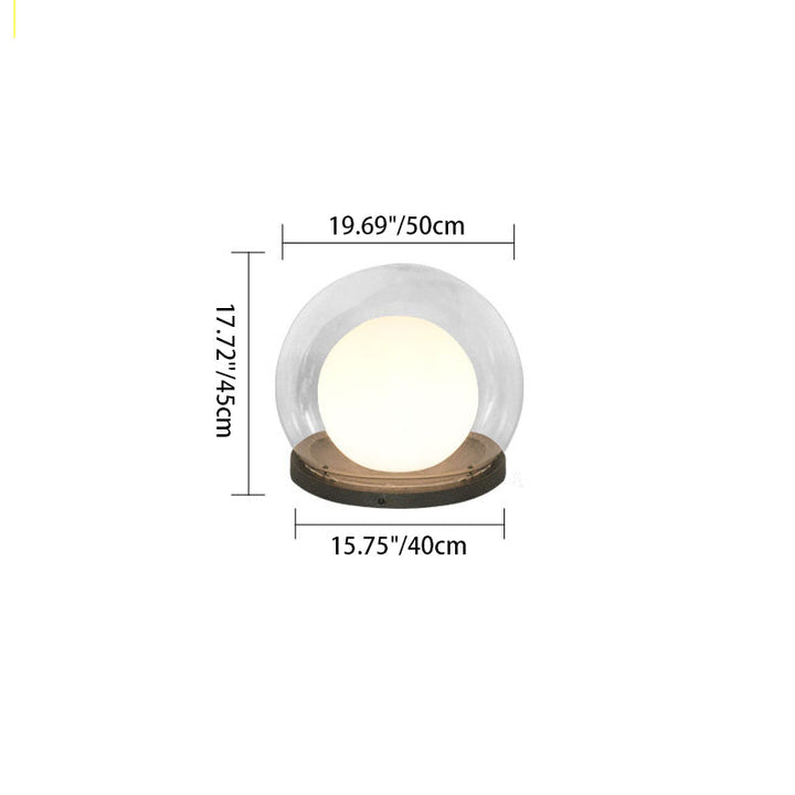 Modern Simplicity Solar Waterproof Stainless Steel PE PMMA Ball Moon 1-Light Outdoor Light For Garden | Bowlift