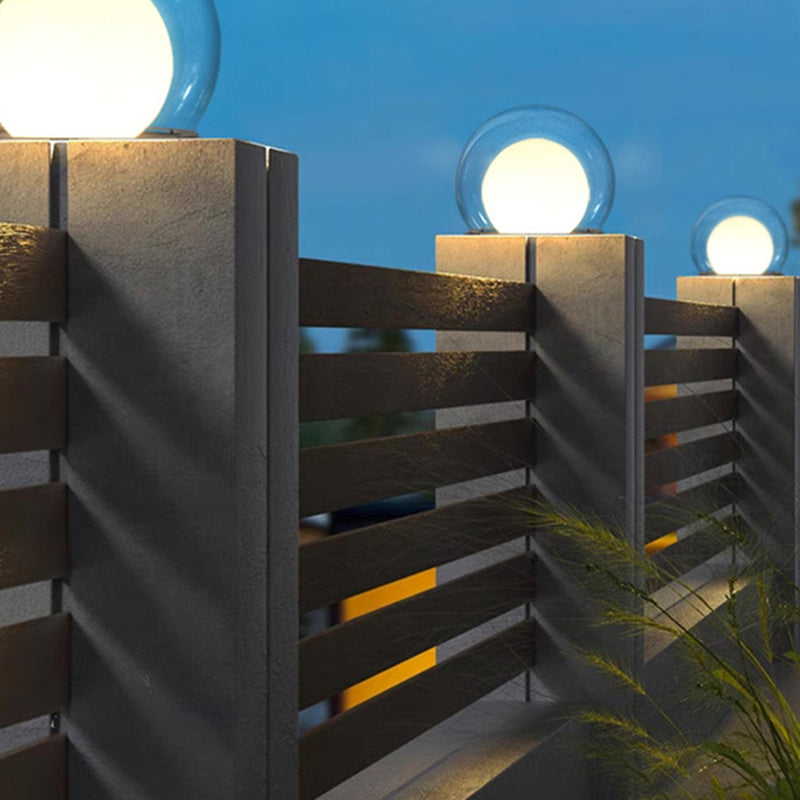 Modern Simplicity Solar Waterproof Stainless Steel PE PMMA Ball Moon 1-Light Outdoor Light For Garden | Bowlift