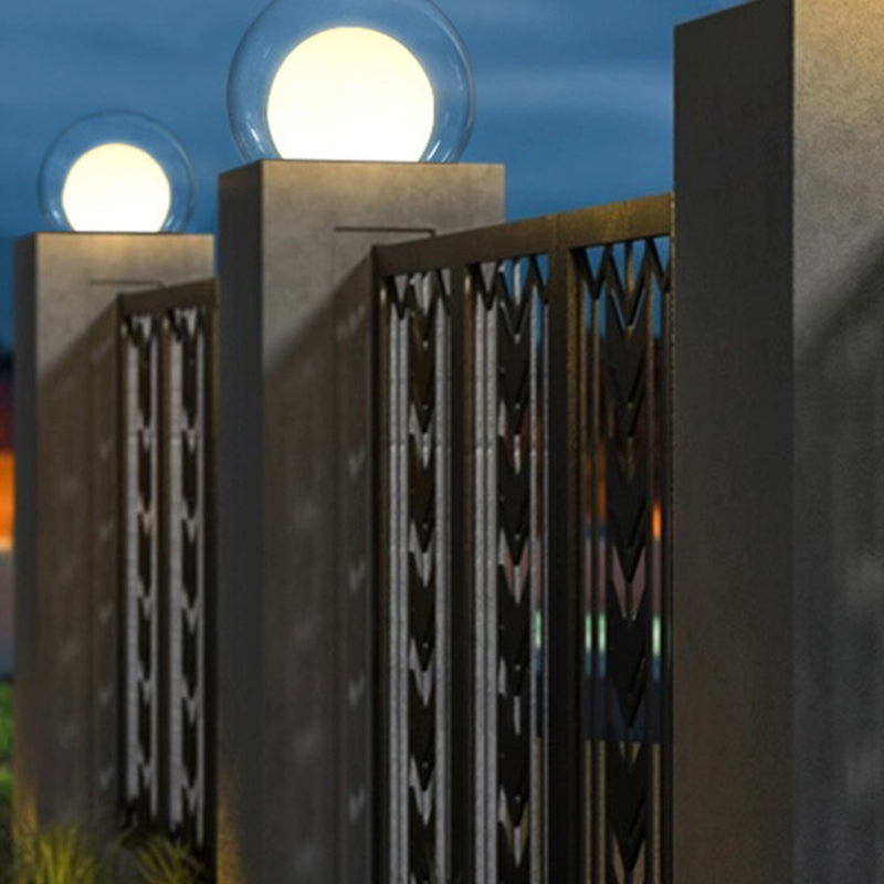 Modern Simplicity Solar Waterproof Stainless Steel PE PMMA Ball Moon 1-Light Outdoor Light For Garden | Bowlift