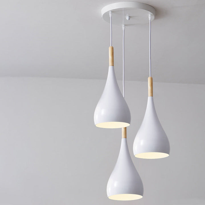 BowLift | Nordic Iron Wood Aluminum Pumpkin Water Drop 1-Light Pendant Light for Dining Room
