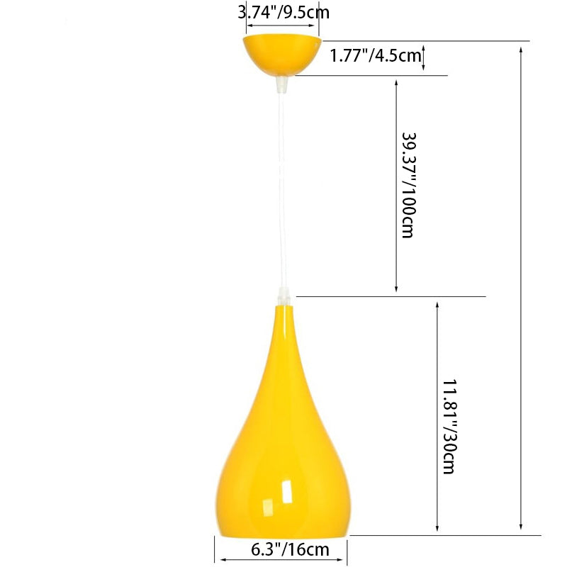 BowLift | Nordic Iron Wood Aluminum Pumpkin Water Drop 1-Light Pendant Light for Dining Room