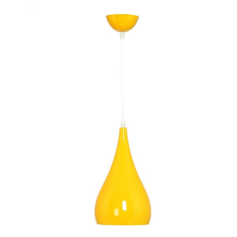 BowLift | Nordic Iron Wood Aluminum Pumpkin Water Drop 1-Light Pendant Light for Dining Room