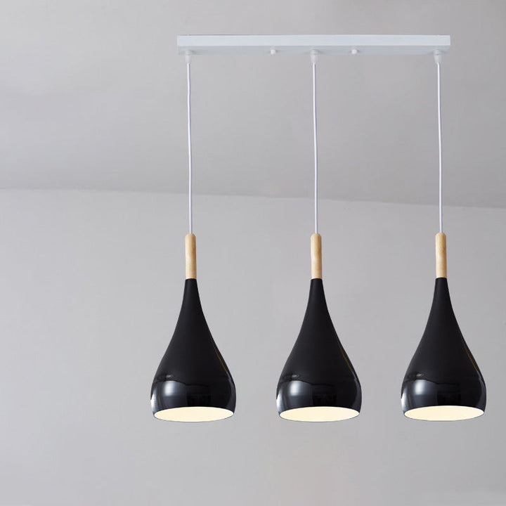 BowLift | Nordic Iron Wood Aluminum Pumpkin Water Drop 1-Light Pendant Light for Dining Room