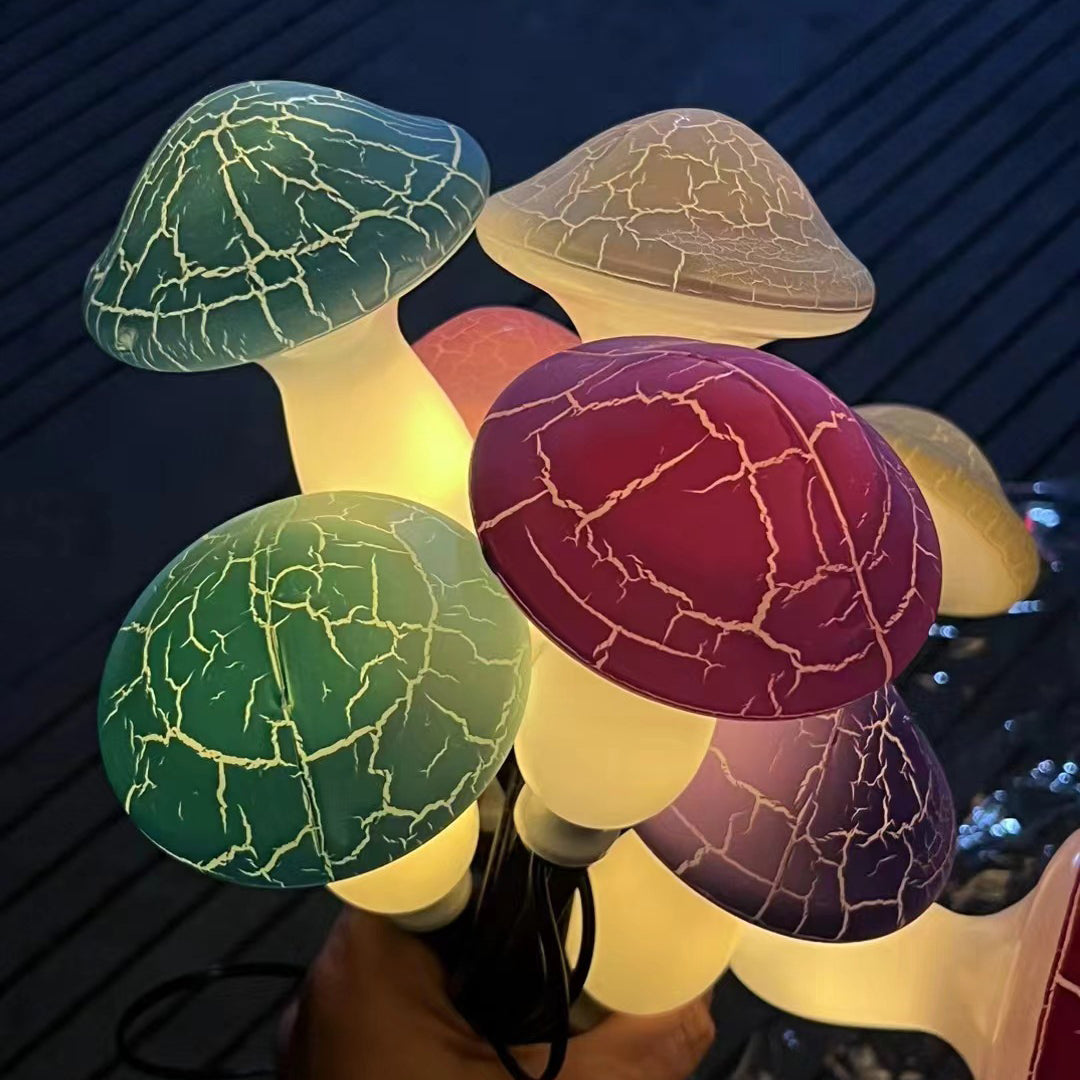 BowLift | Modern Art Deco Solar Waterproof PVC Cracked Mushroom Decorative LED String Light Outdoor Light For Garden
