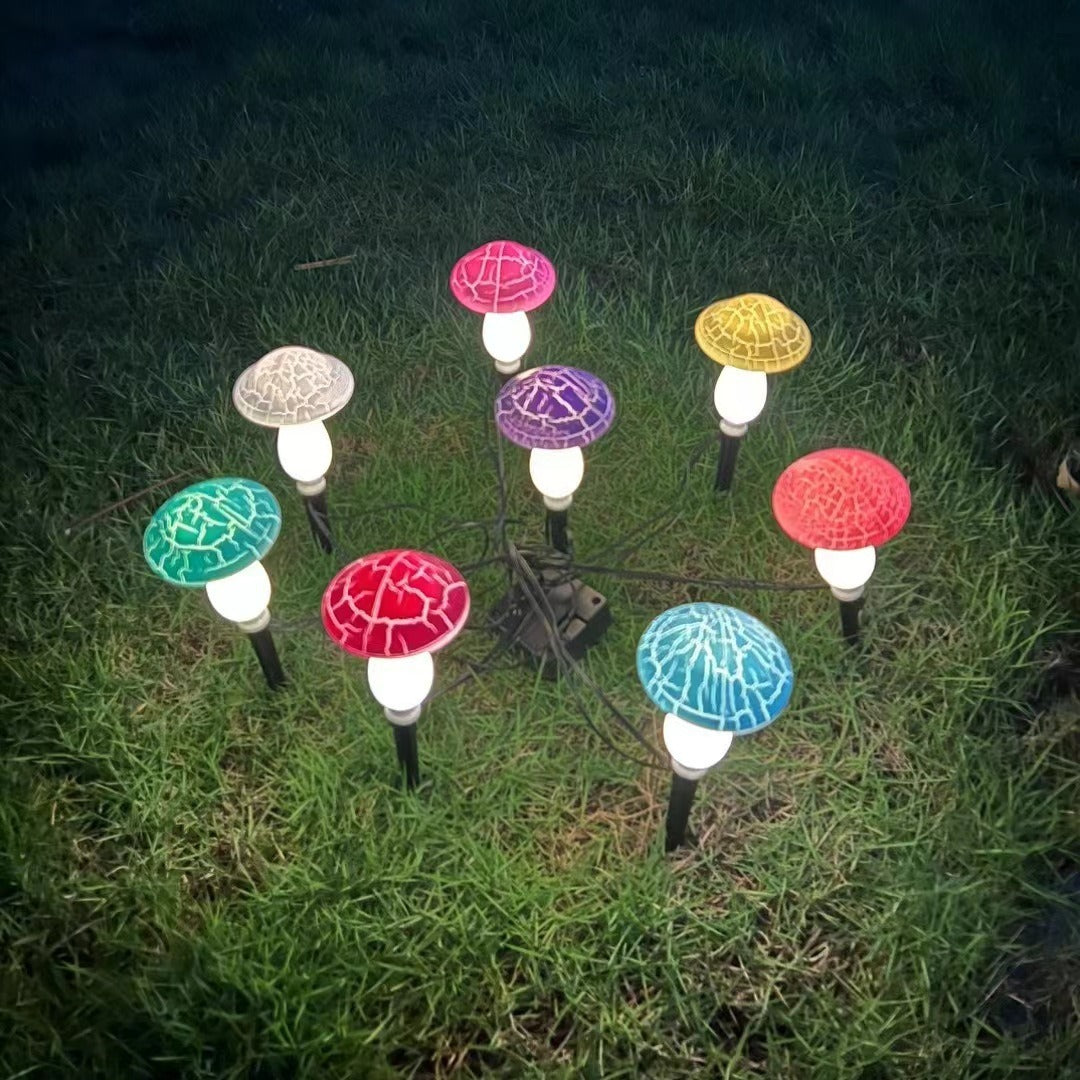BowLift | Modern Art Deco Solar Waterproof PVC Cracked Mushroom Decorative LED String Light Outdoor Light For Garden