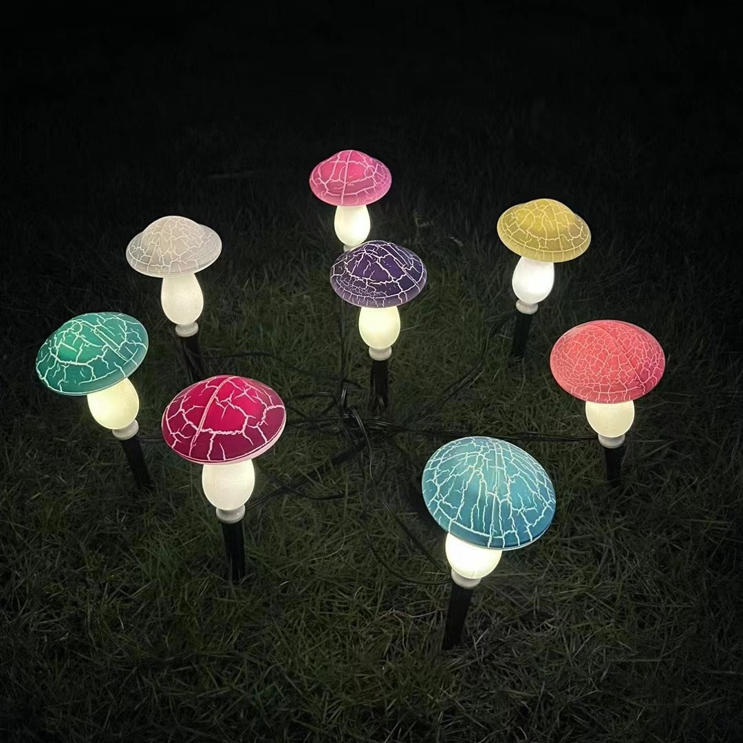 BowLift | Modern Art Deco Solar Waterproof PVC Cracked Mushroom Decorative LED String Light Outdoor Light For Garden