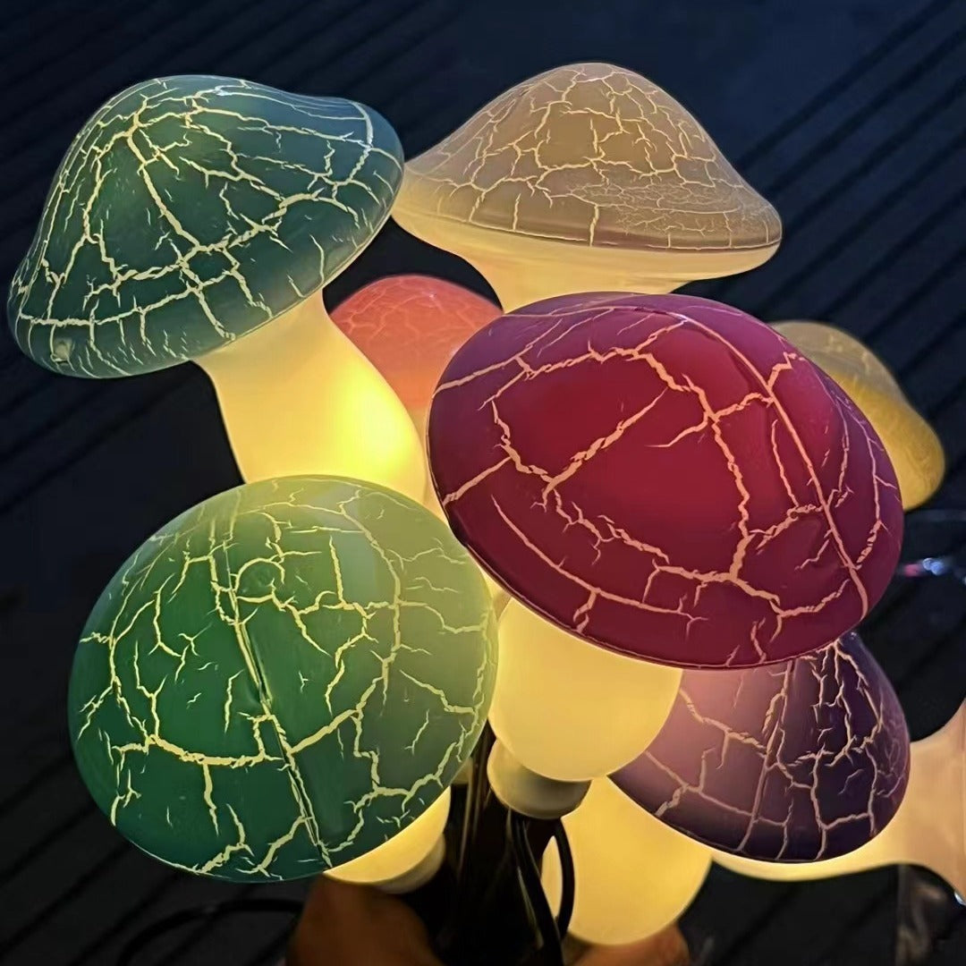 BowLift | Modern Art Deco Solar Waterproof PVC Cracked Mushroom Decorative LED String Light Outdoor Light For Garden