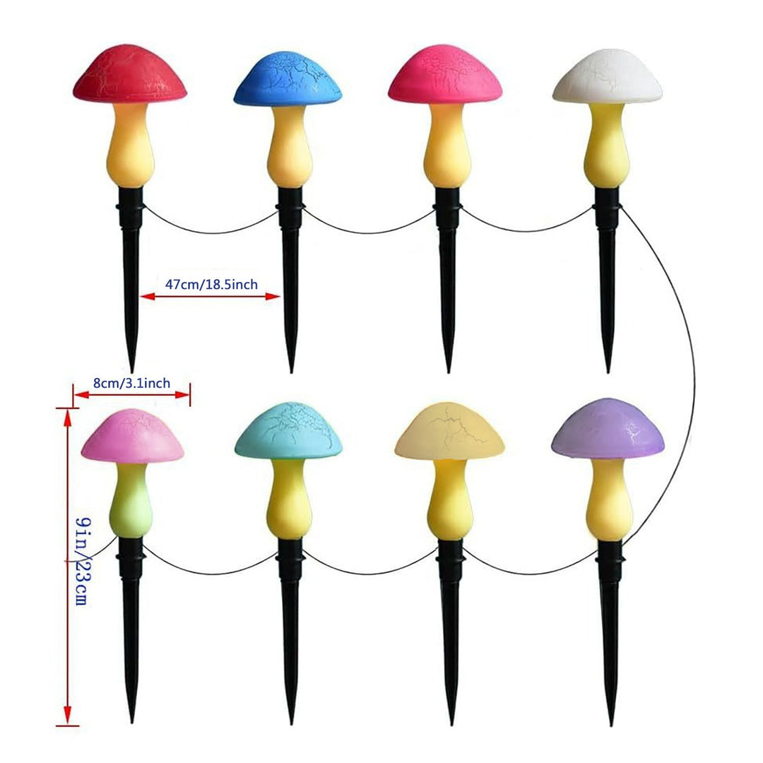 BowLift | Modern Art Deco Solar Waterproof PVC Cracked Mushroom Decorative LED String Light Outdoor Light For Garden