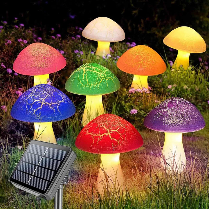 BowLift | Modern Art Deco Solar Waterproof PVC Cracked Mushroom Decorative LED String Light Outdoor Light For Garden