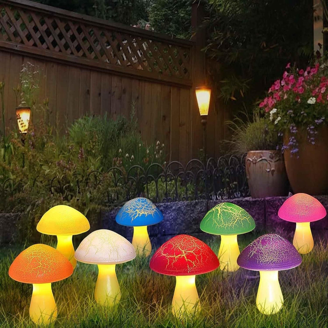 BowLift | Modern Art Deco Solar Waterproof PVC Cracked Mushroom Decorative LED String Light Outdoor Light For Garden