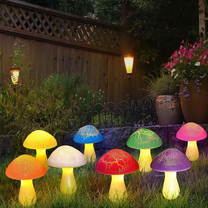 BowLift | Modern Art Deco Solar Waterproof PVC Cracked Mushroom Decorative LED String Light Outdoor Light For Garden