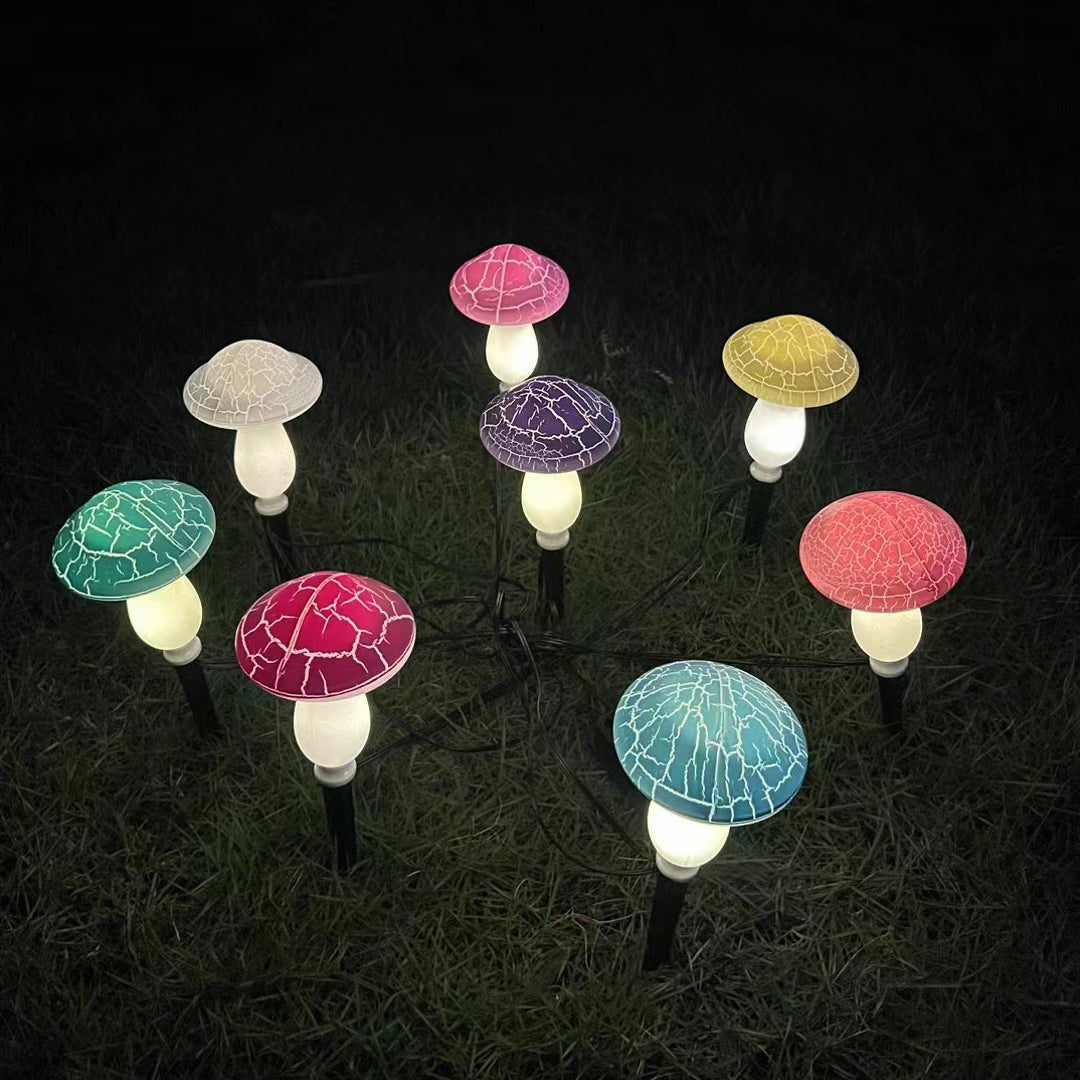 BowLift | Modern Art Deco Solar Waterproof PVC Cracked Mushroom Decorative LED String Light Outdoor Light For Garden