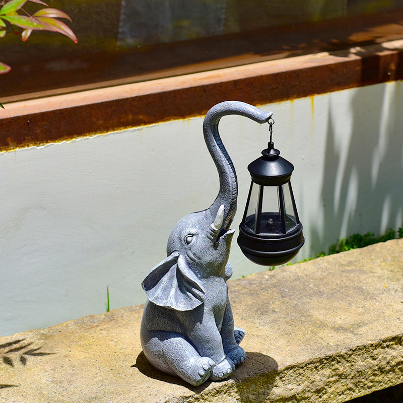 Contemporary Creative Solar Waterproof Resin Elephant LED Outdoor Light Landscape Lighting For Garden | Bowlift