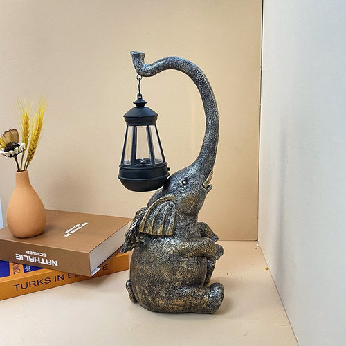 Contemporary Creative Solar Waterproof Resin Elephant LED Outdoor Light Landscape Lighting For Garden | Bowlift