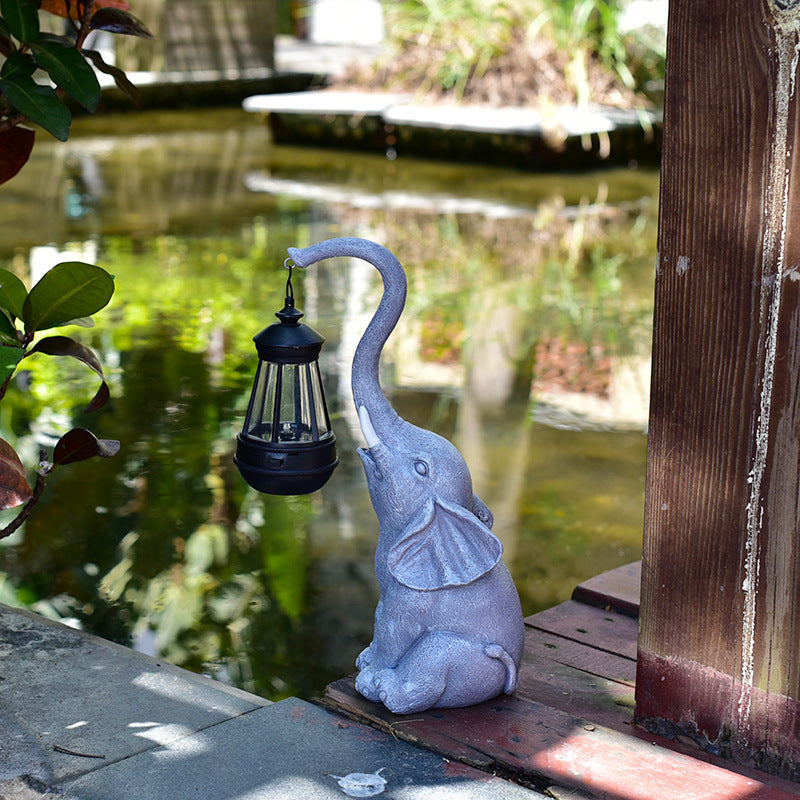 Contemporary Creative Solar Waterproof Resin Elephant LED Outdoor Light Landscape Lighting For Garden | Bowlift
