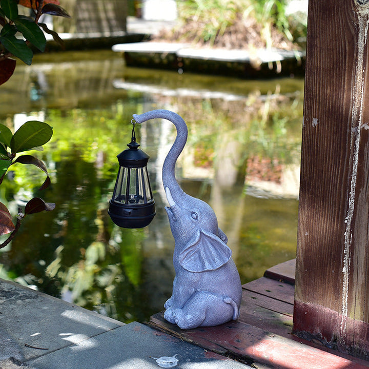 Contemporary Creative Solar Waterproof Resin Elephant LED Outdoor Light Landscape Lighting For Garden | Bowlift