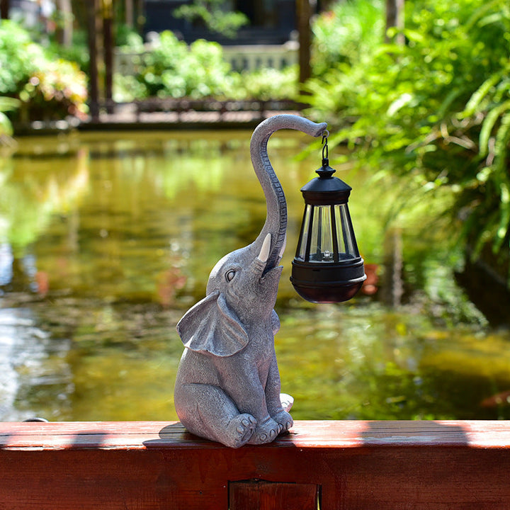Contemporary Creative Solar Waterproof Resin Elephant LED Outdoor Light Landscape Lighting For Garden | Bowlift