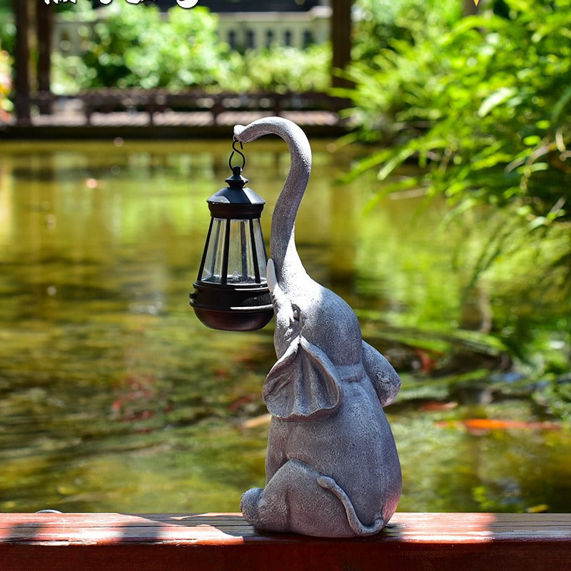 Contemporary Creative Solar Waterproof Resin Elephant LED Outdoor Light Landscape Lighting For Garden | Bowlift