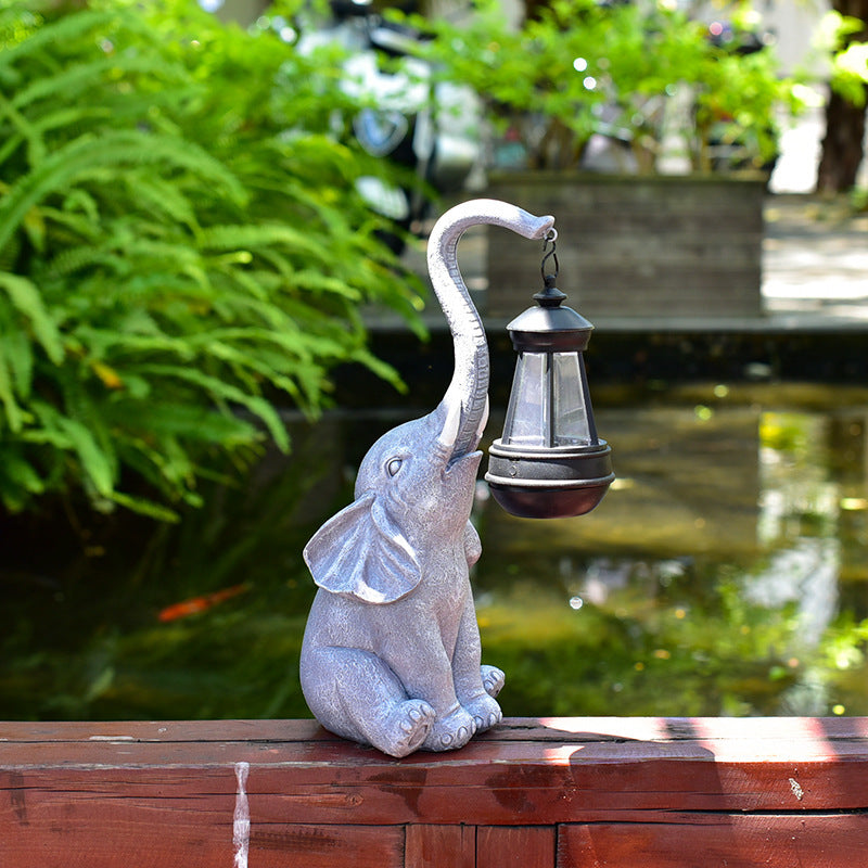 Contemporary Creative Solar Waterproof Resin Elephant LED Outdoor Light Landscape Lighting For Garden | Bowlift