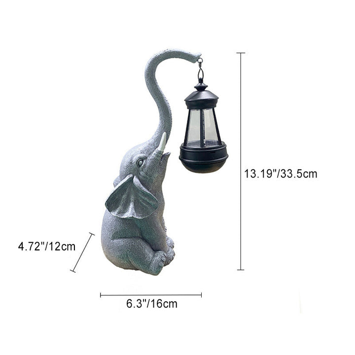 Contemporary Creative Solar Waterproof Resin Elephant LED Outdoor Light Landscape Lighting For Garden | Bowlift