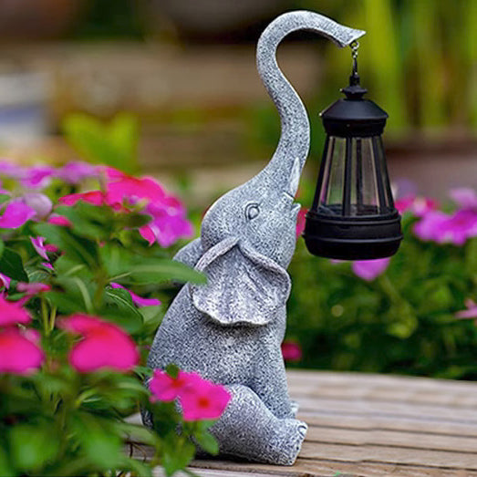 Contemporary Creative Solar Waterproof Resin Elephant LED Outdoor Light Landscape Lighting For Garden | Bowlift