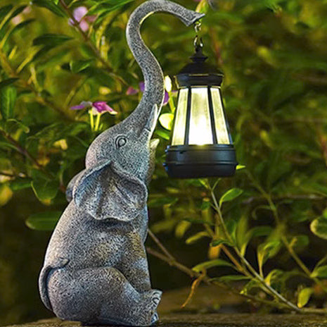Contemporary Creative Solar Waterproof Resin Elephant LED Outdoor Light Landscape Lighting For Garden | Bowlift