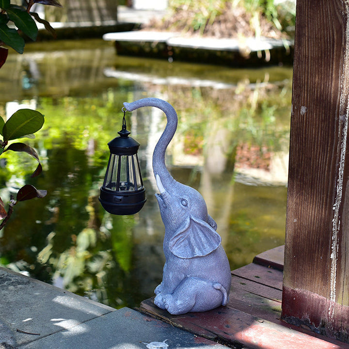 Contemporary Creative Solar Waterproof Resin Elephant LED Outdoor Light Landscape Lighting For Garden | Bowlift