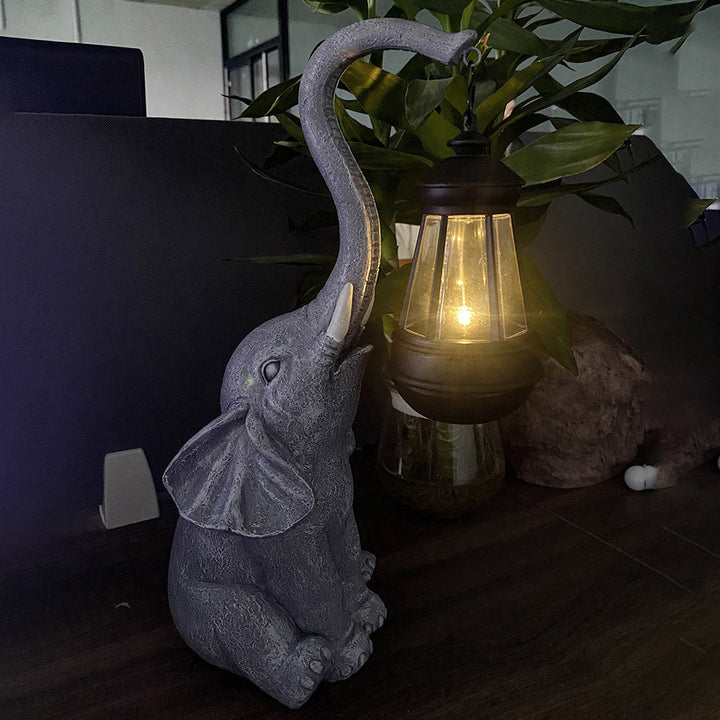 Contemporary Creative Solar Waterproof Resin Elephant LED Outdoor Light Landscape Lighting For Garden | Bowlift