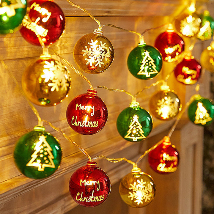 BowLift | Modern Art Deco Battery USB Plastic Star Ball Christmas Tree Decoration LED String Light For Bedroom