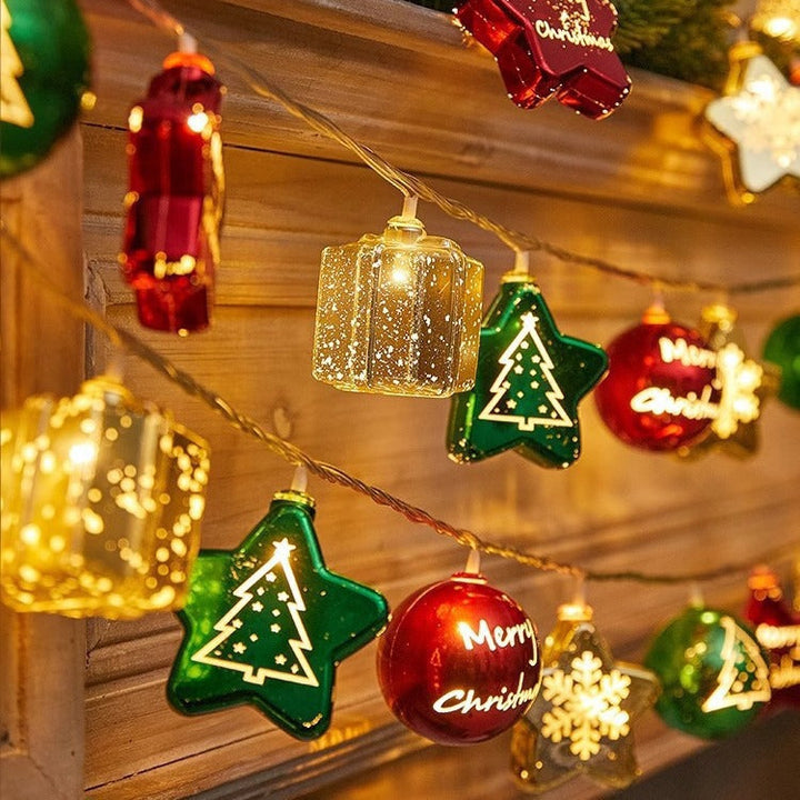 BowLift | Modern Art Deco Battery USB Plastic Star Ball Christmas Tree Decoration LED String Light For Bedroom